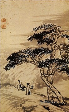  Conversation Painting - Shitao conversation at the edge of the void 1698 traditional Chinese